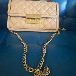 Micheal Kors pale pink Quilted leather cross body bag